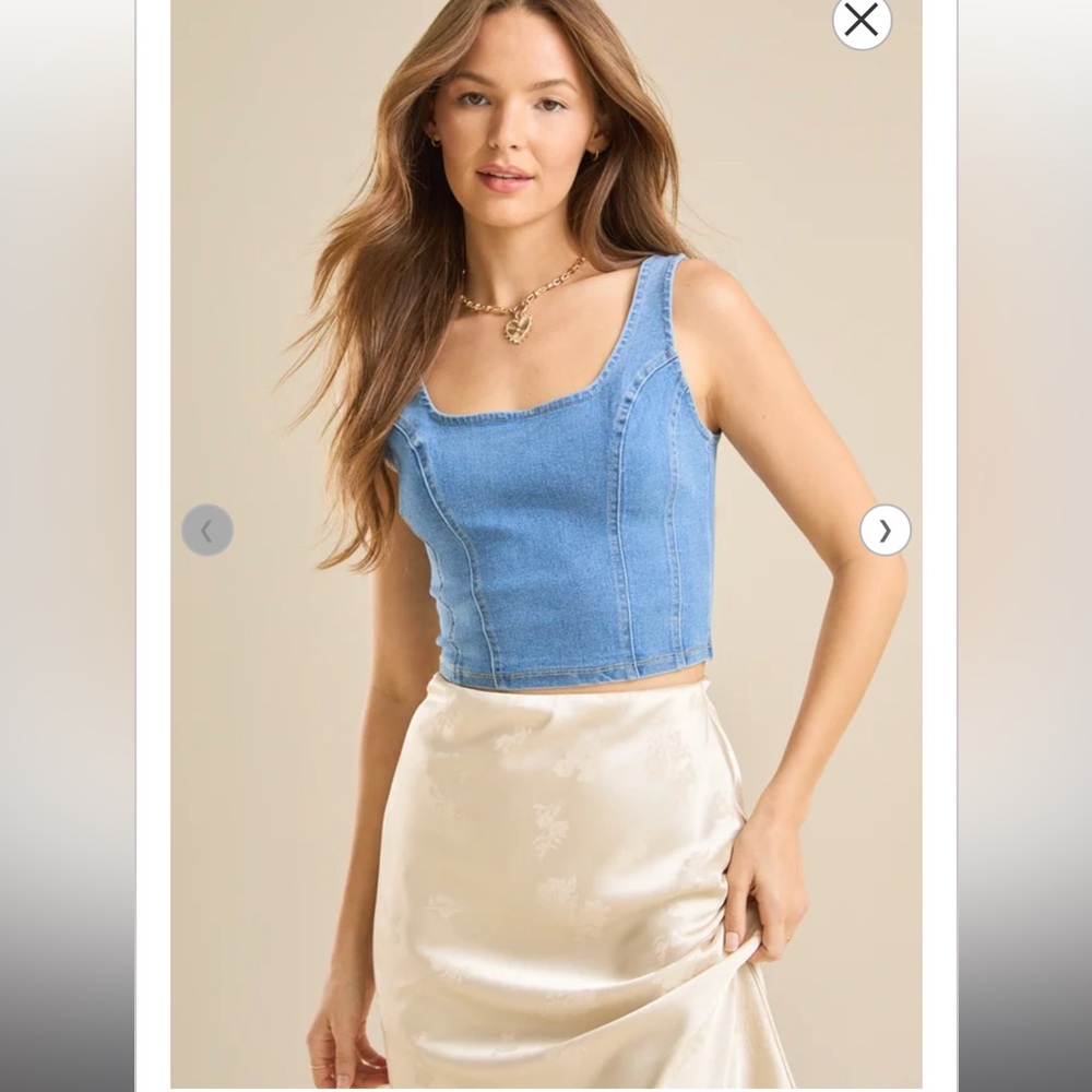 Blue Denim Sleeveless Top